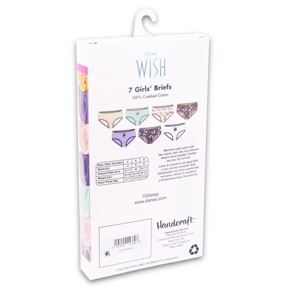 Girls Wish 7 Pack Character Underwear, Size 4 - Picture 3 of 9